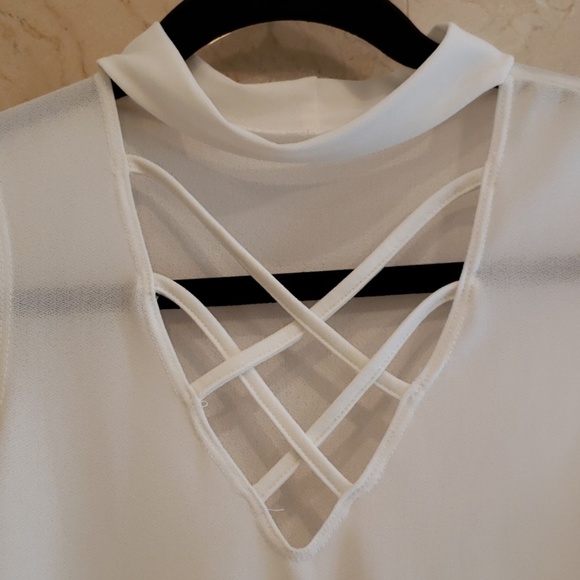BRAND NEW CHERYL CREATIONS WHITE TOP BLOUSE SHIRT - Picture 2 of 4